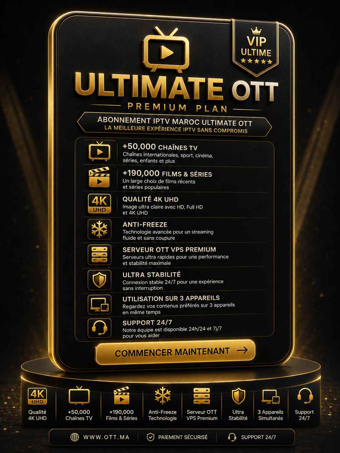 Abonnement IPTV Maroc – Ultimate OTT | Premium OTT